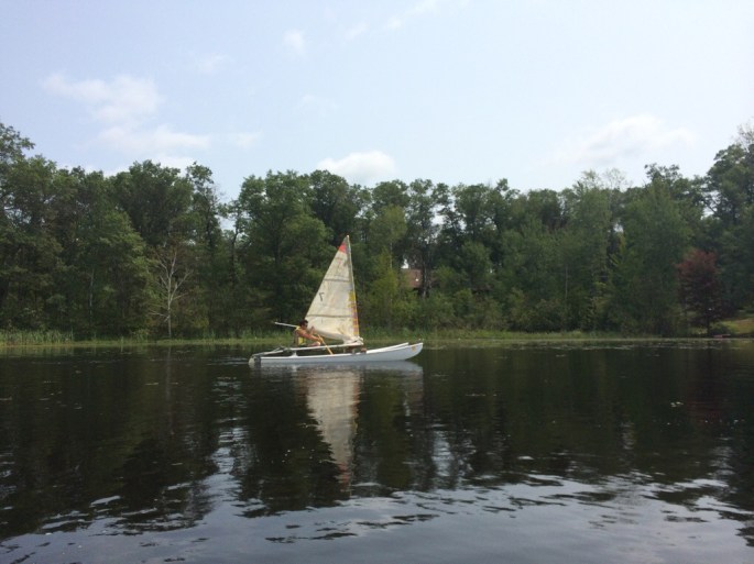 The hobie cat sails again.